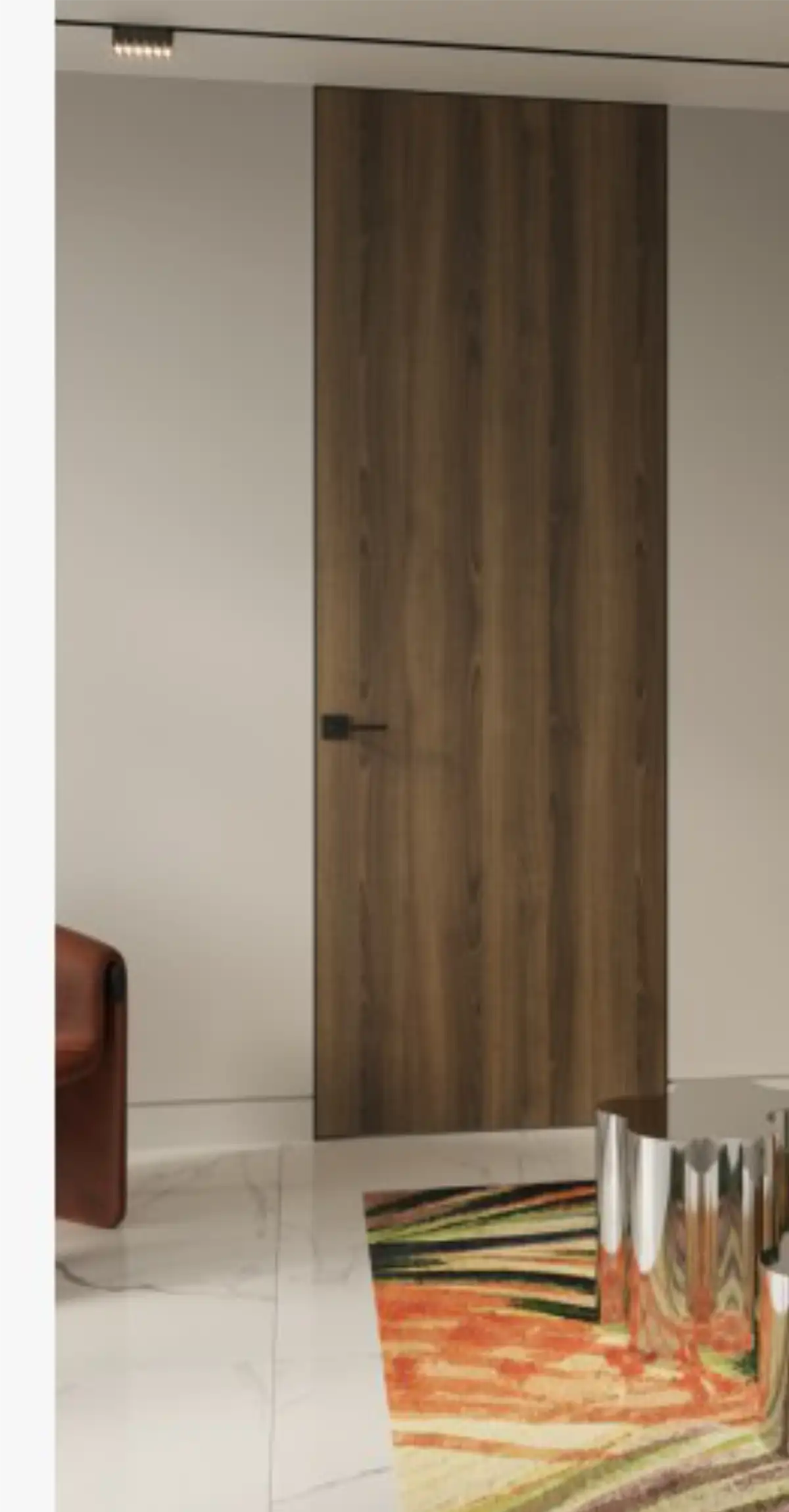 درب فریم‌لس روکش چوب طبیعی